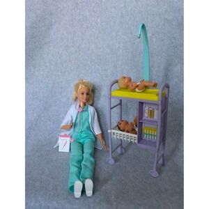 Barbie Careers Baby Doctor Playset‎ Blonde Doll, 2 Babies Furniture Replacement